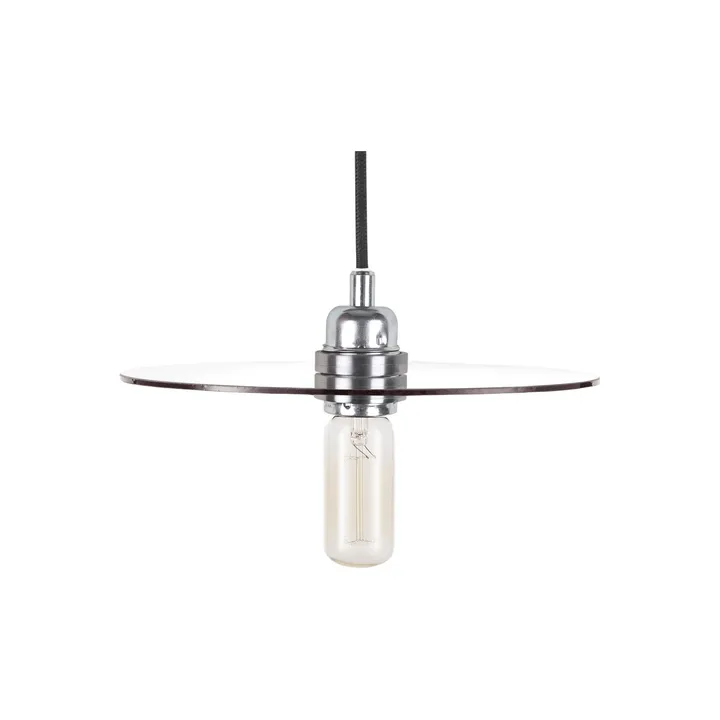 Circle Shade pendant light - Smoked glass-steel, Ø25 cm - FRAMA