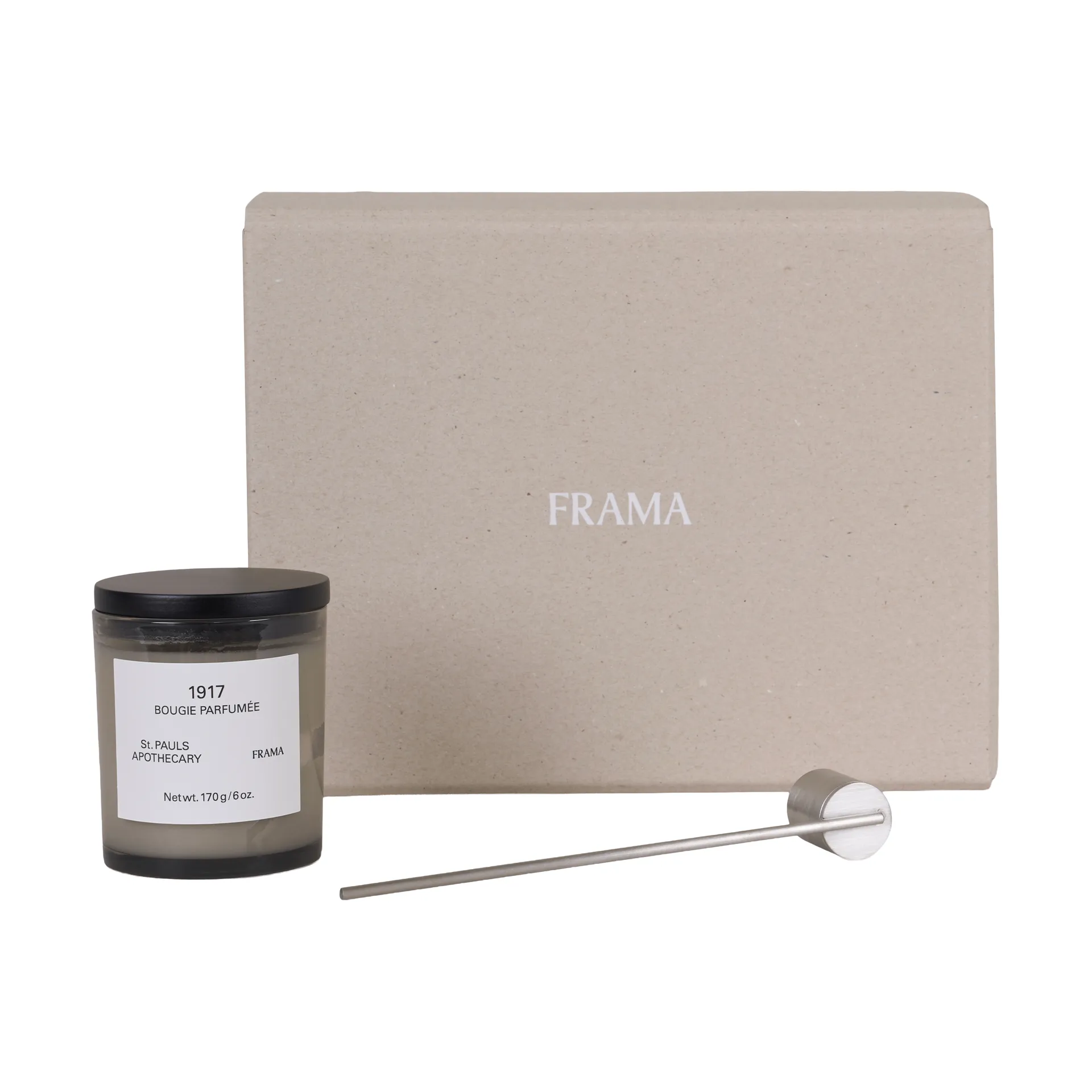 FRAMA gift set scented candle + candle snuffer, 1917 FRAMA