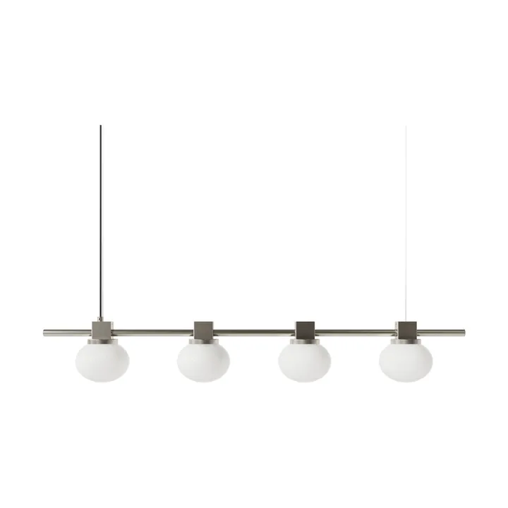 Ovoid Pendant Light Quadruple pendant light - Stainless steel, opal glass - FRAMA