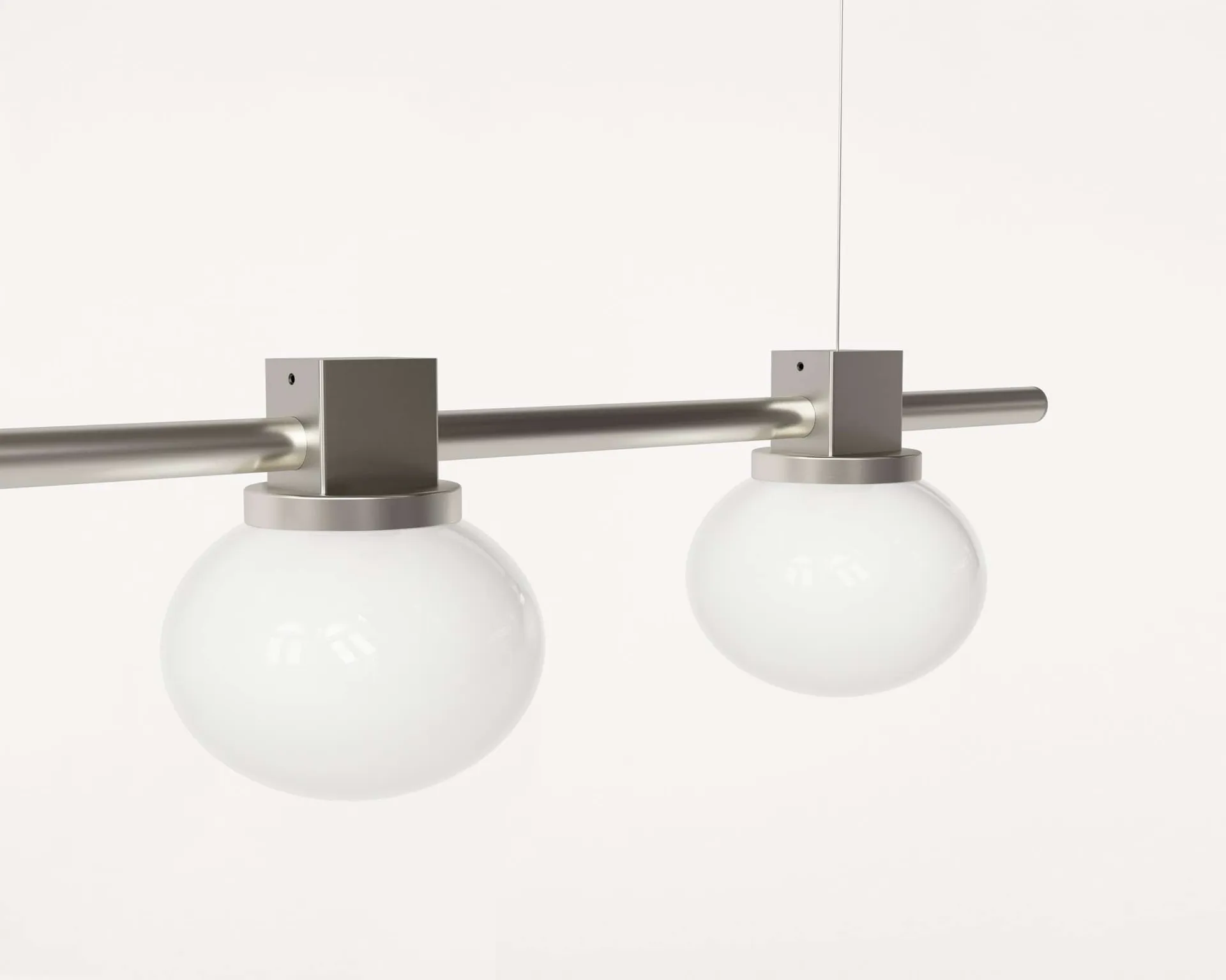 Ovoid Pendant Light Quadruple pendant light, Stainless steel, opal glass FRAMA