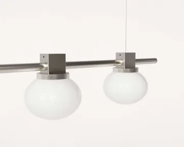 Ovoid Pendant Light Quadruple pendant light - Stainless steel, opal glass - FRAMA