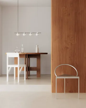 Ovoid Pendant Light Quadruple pendant light - Stainless steel, opal glass - FRAMA