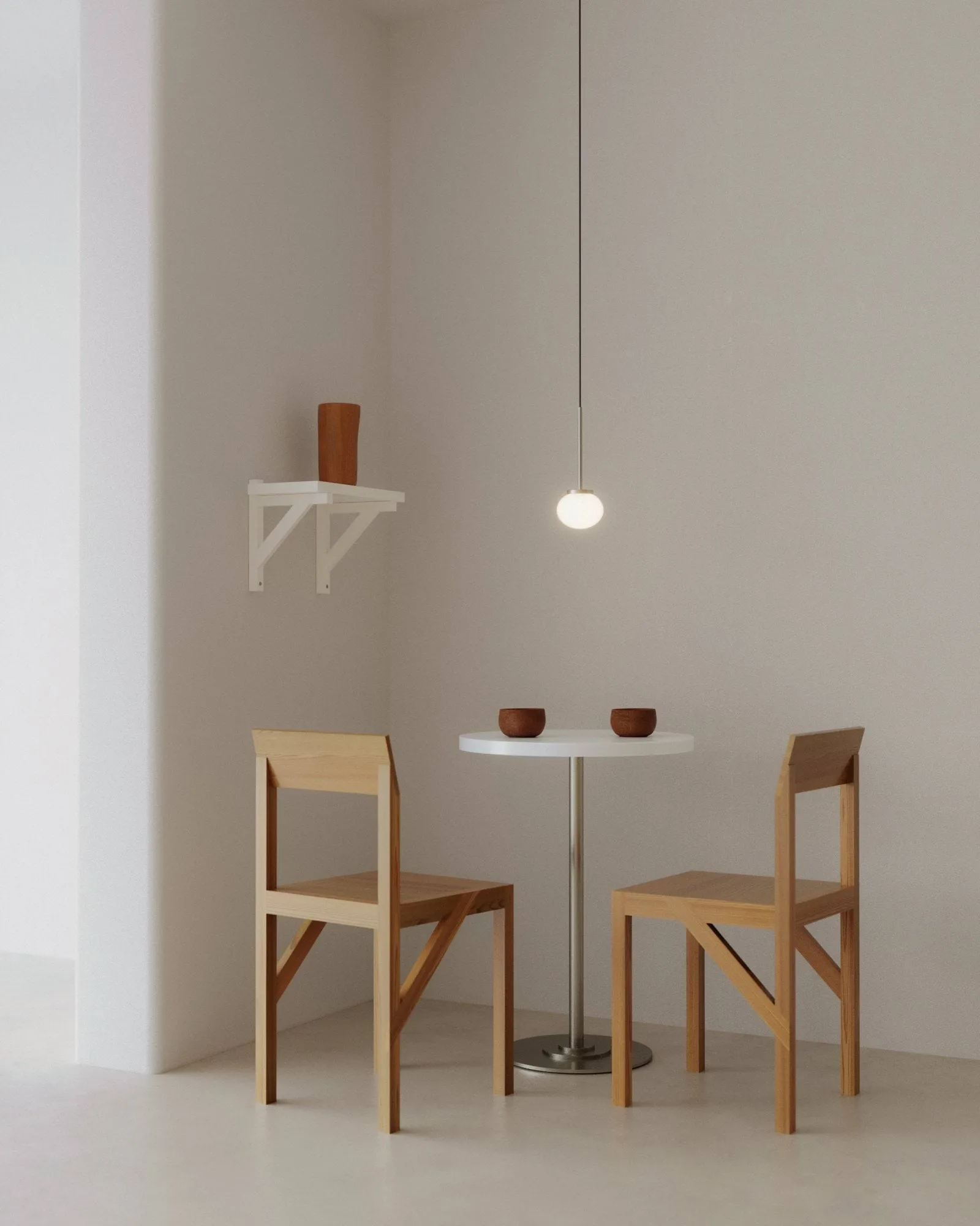 Ovoid Pendant Light Single pendant light, Stainless steel, opal glass FRAMA