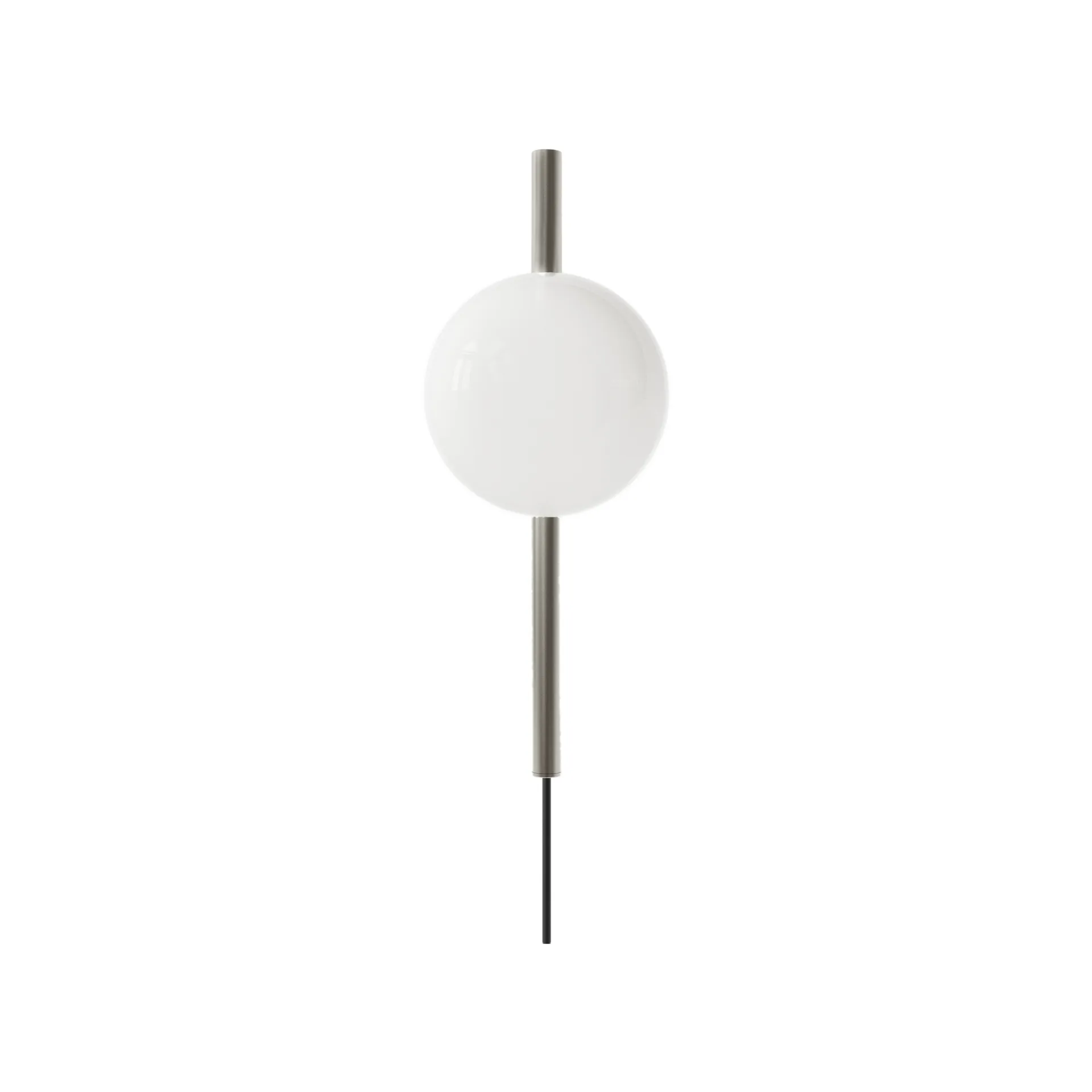 Ovoid Single wall lamp, Stainless steel-opal glass FRAMA