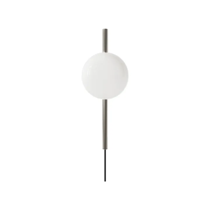 Ovoid Single wall lamp - Stainless steel-opal glass - FRAMA