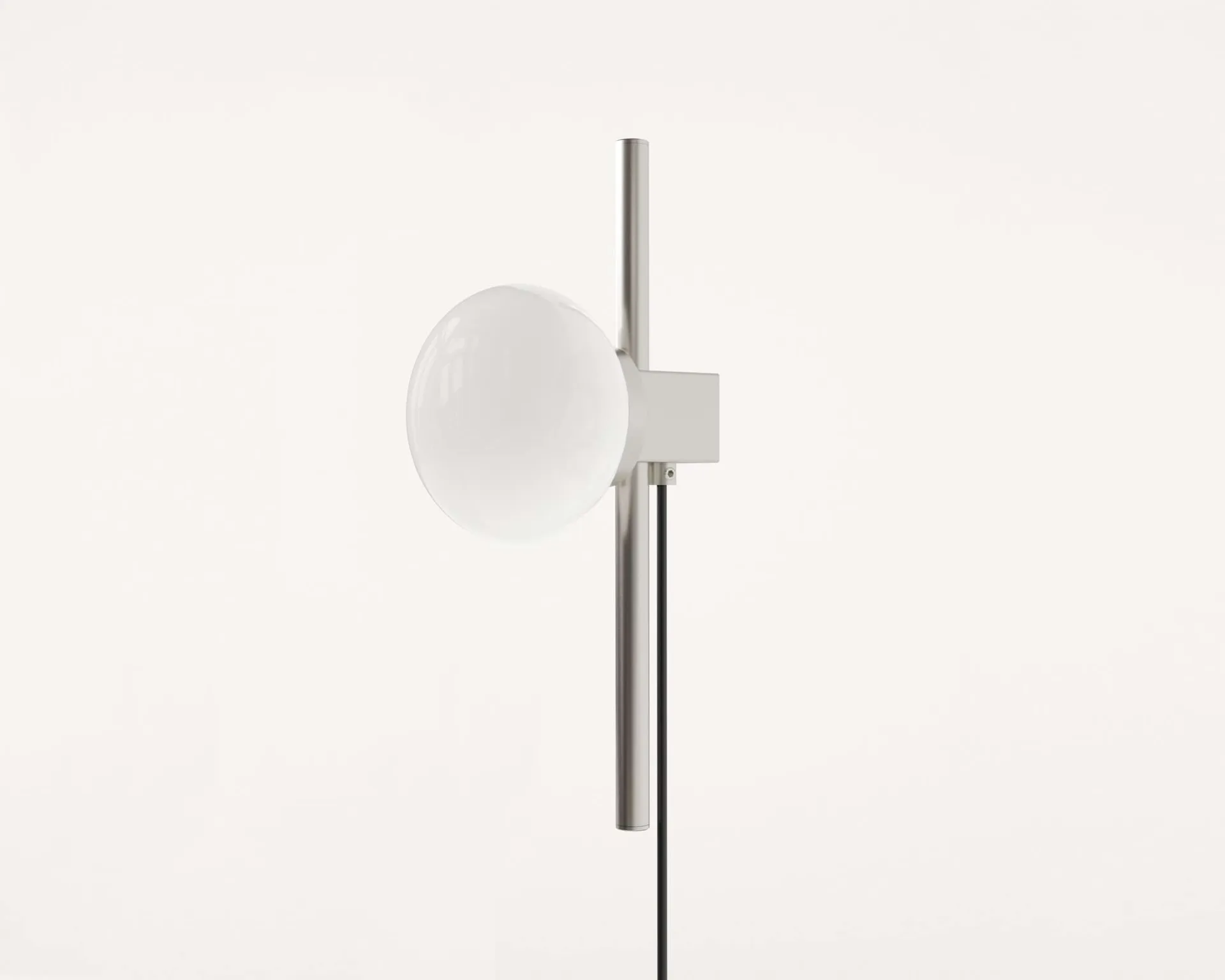 Ovoid Single wall lamp, Stainless steel-opal glass FRAMA