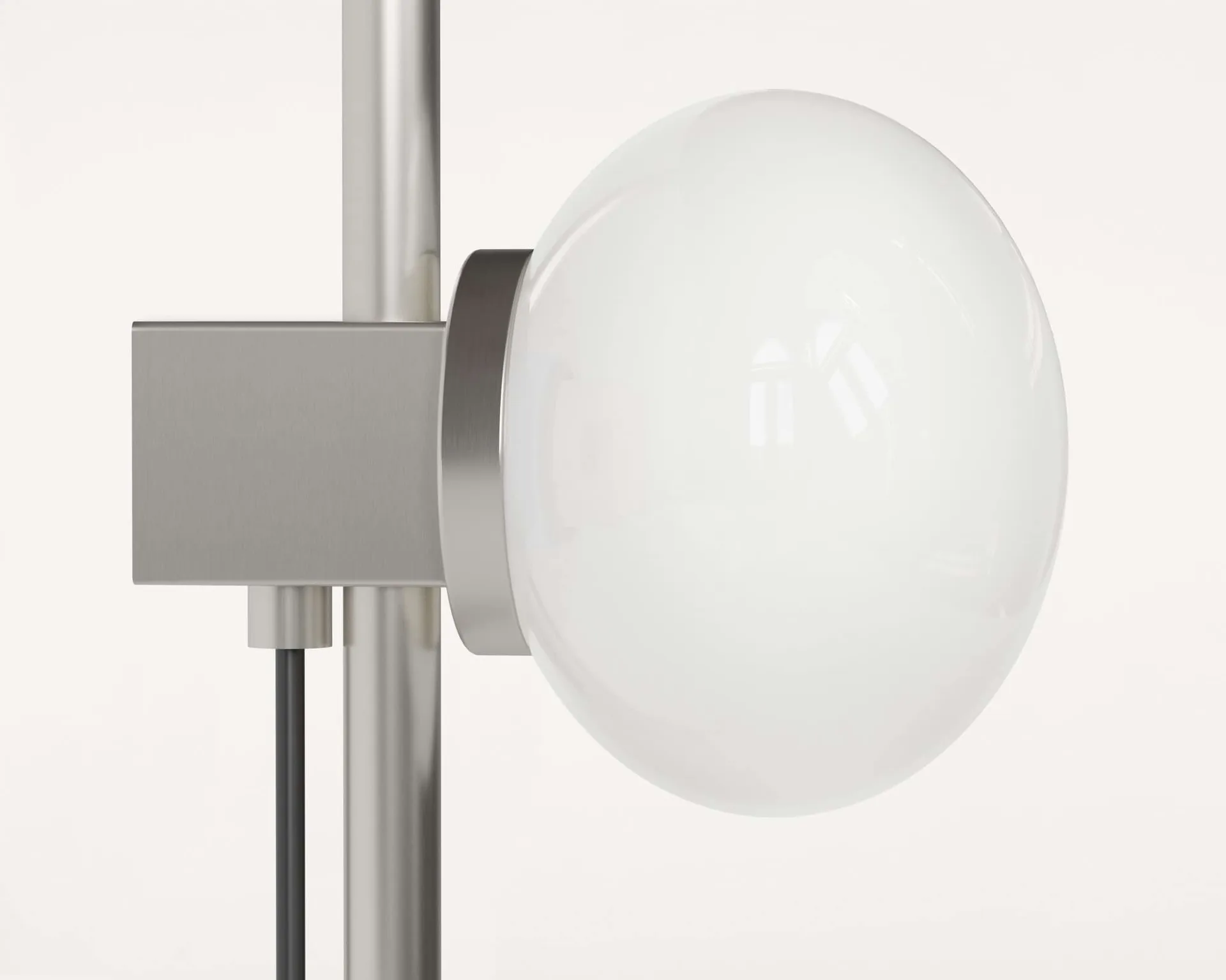 Ovoid Single wall lamp, Stainless steel-opal glass FRAMA