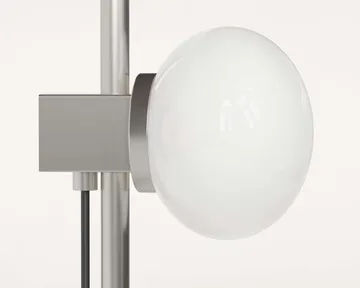 Ovoid Single wall lamp - Stainless steel-opal glass - FRAMA