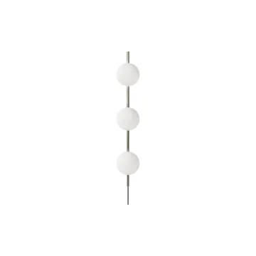 Ovoid Single wall lamp - Stainless steel-opal glass - FRAMA