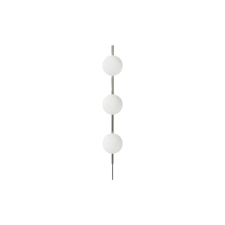 Ovoid Single wall lamp - Stainless steel-opal glass - FRAMA