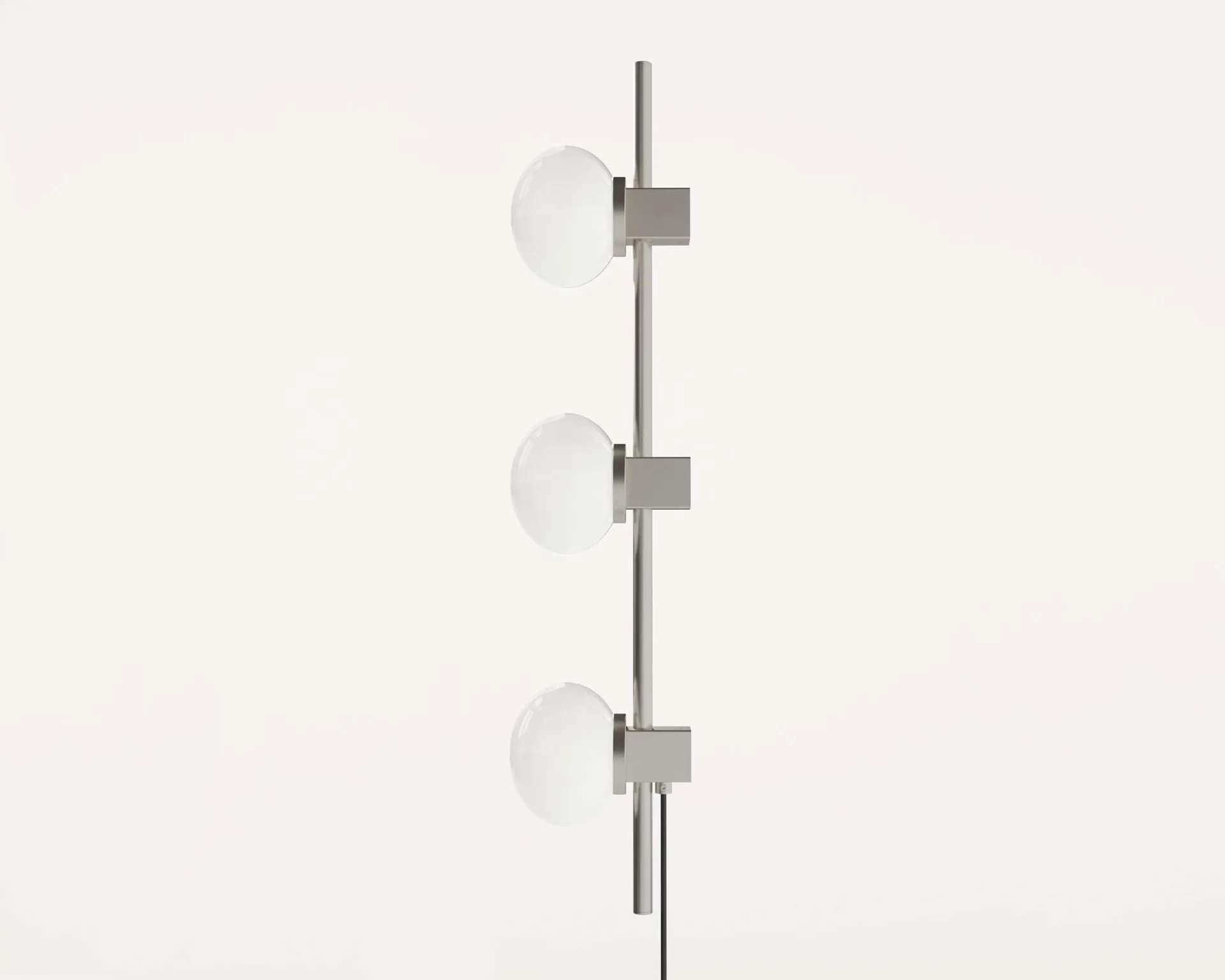 Ovoid Single wall lamp, Stainless steel-opal glass FRAMA