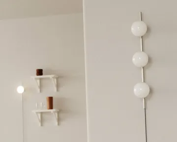 Ovoid Single wall lamp - Stainless steel-opal glass - FRAMA