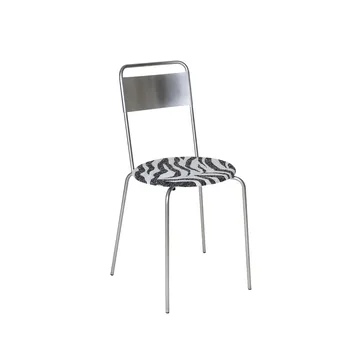 Petit Rond chair - Stainless steel-fabric Zebra - FRAMA