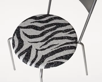 Petit Rond chair - Stainless steel-fabric Zebra - FRAMA