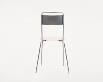 Petit Rond chair - Stainless steel-leather Natural - FRAMA