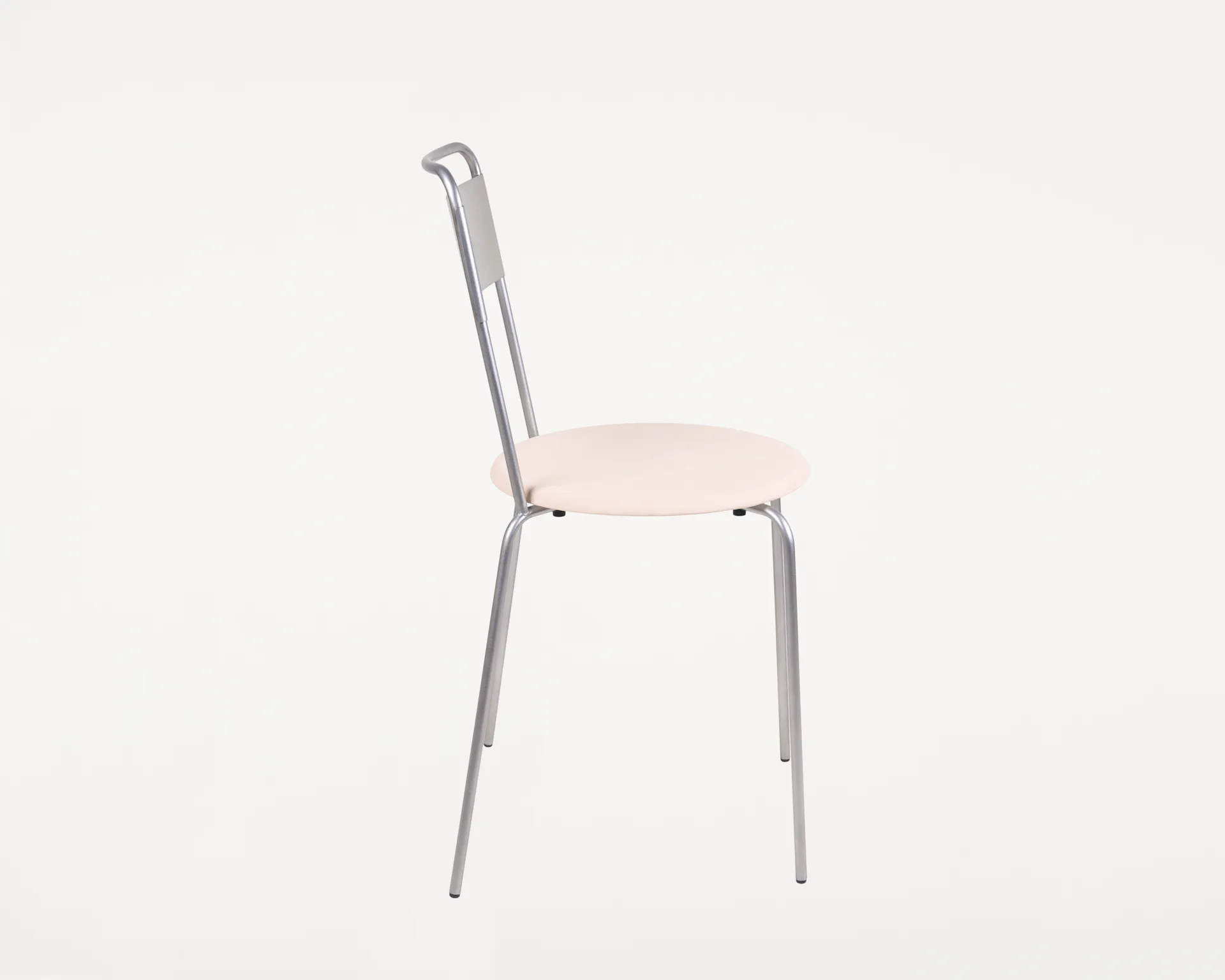 Petit Rond chair, Stainless steel-leather Natural FRAMA