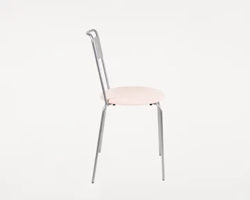 Petit Rond chair - Stainless steel-leather Natural - FRAMA