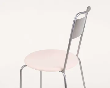 Petit Rond chair - Stainless steel-leather Natural - FRAMA