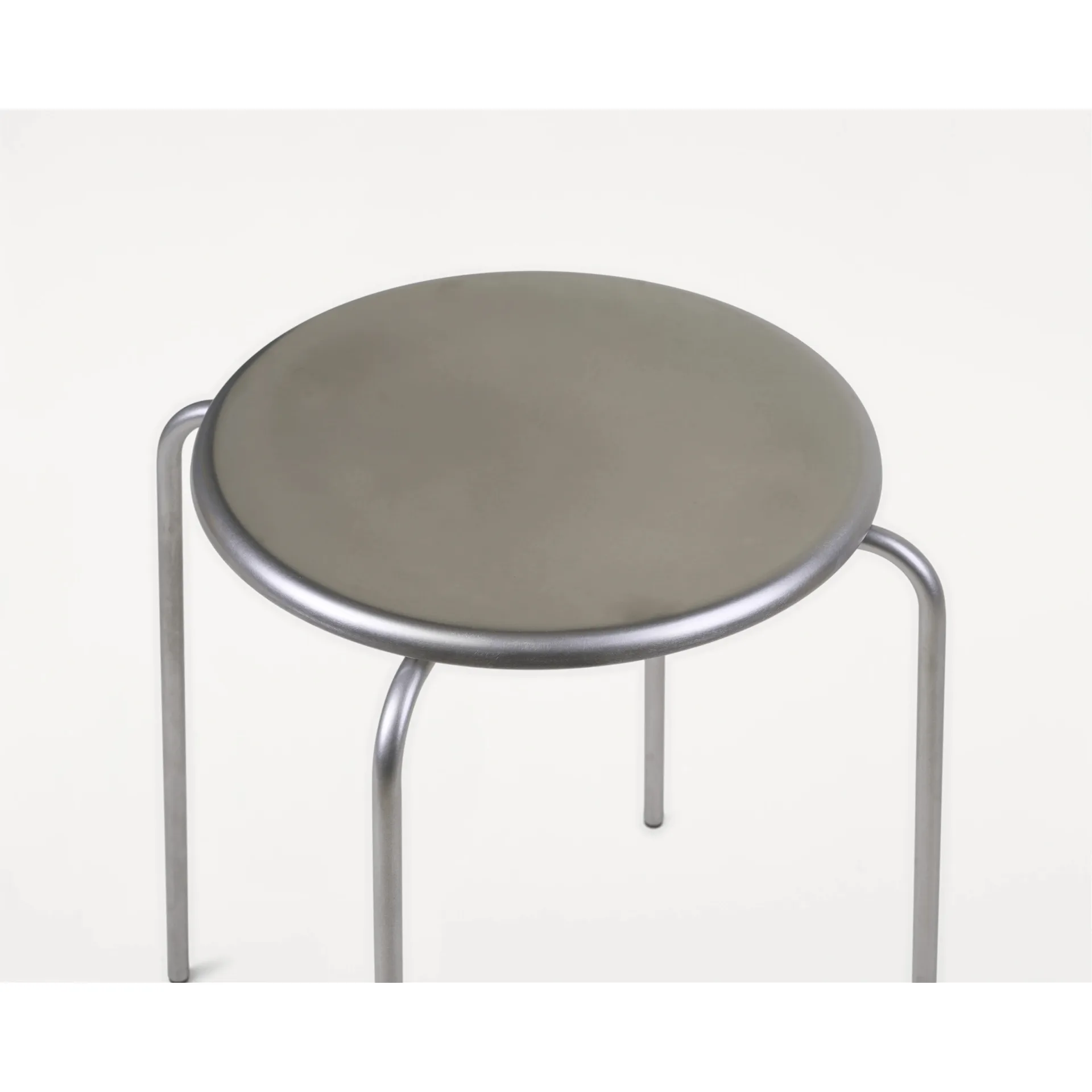 Petit Rond round stool, Stainless steel FRAMA