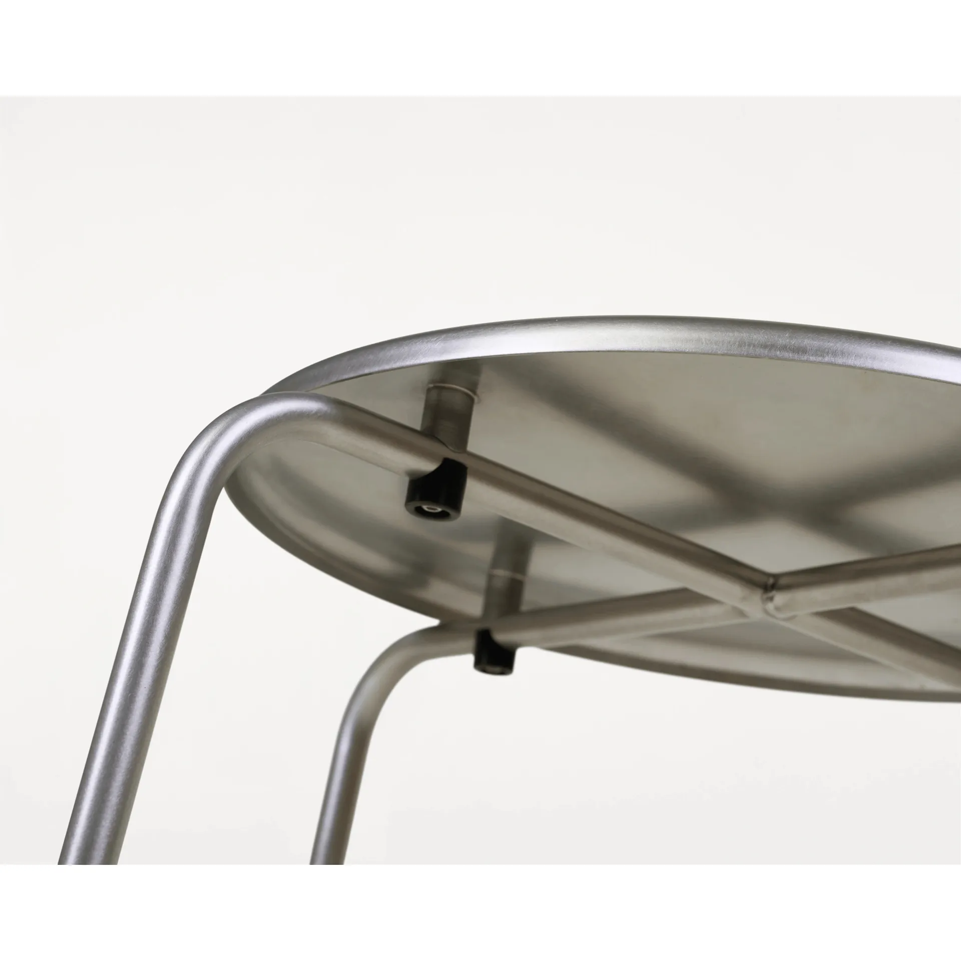 Petit Rond round stool, Stainless steel FRAMA