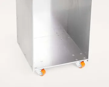 Rivet Cart side table with wheels - Aluminium, 32,8x33,8x65 cm - FRAMA