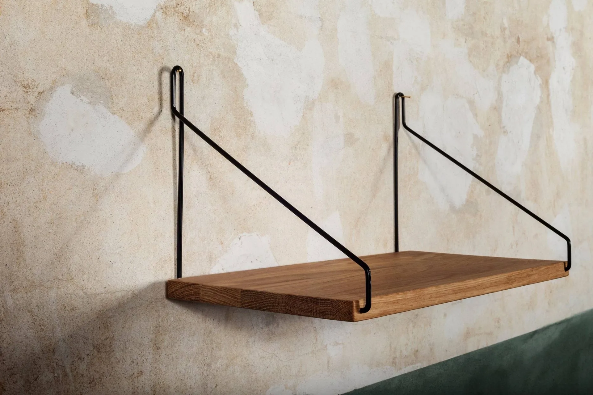 Single Shelf wall shelf, Oak-black, 40x20 cm FRAMA