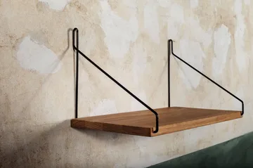 Single Shelf wall shelf - Oak-black, 40x20 cm - FRAMA