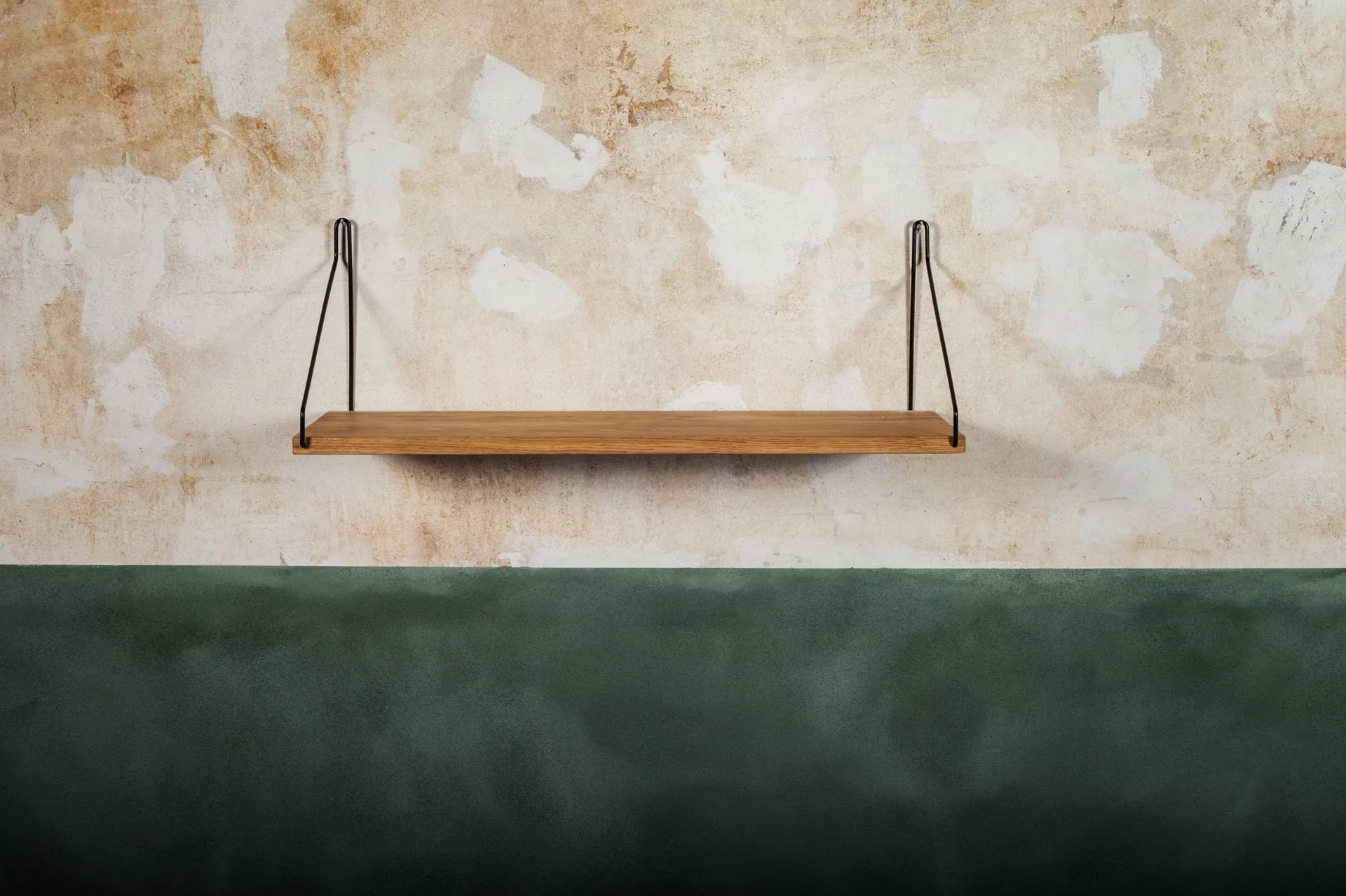 Single Shelf wall shelf, Oak-black, 60x20 cm FRAMA