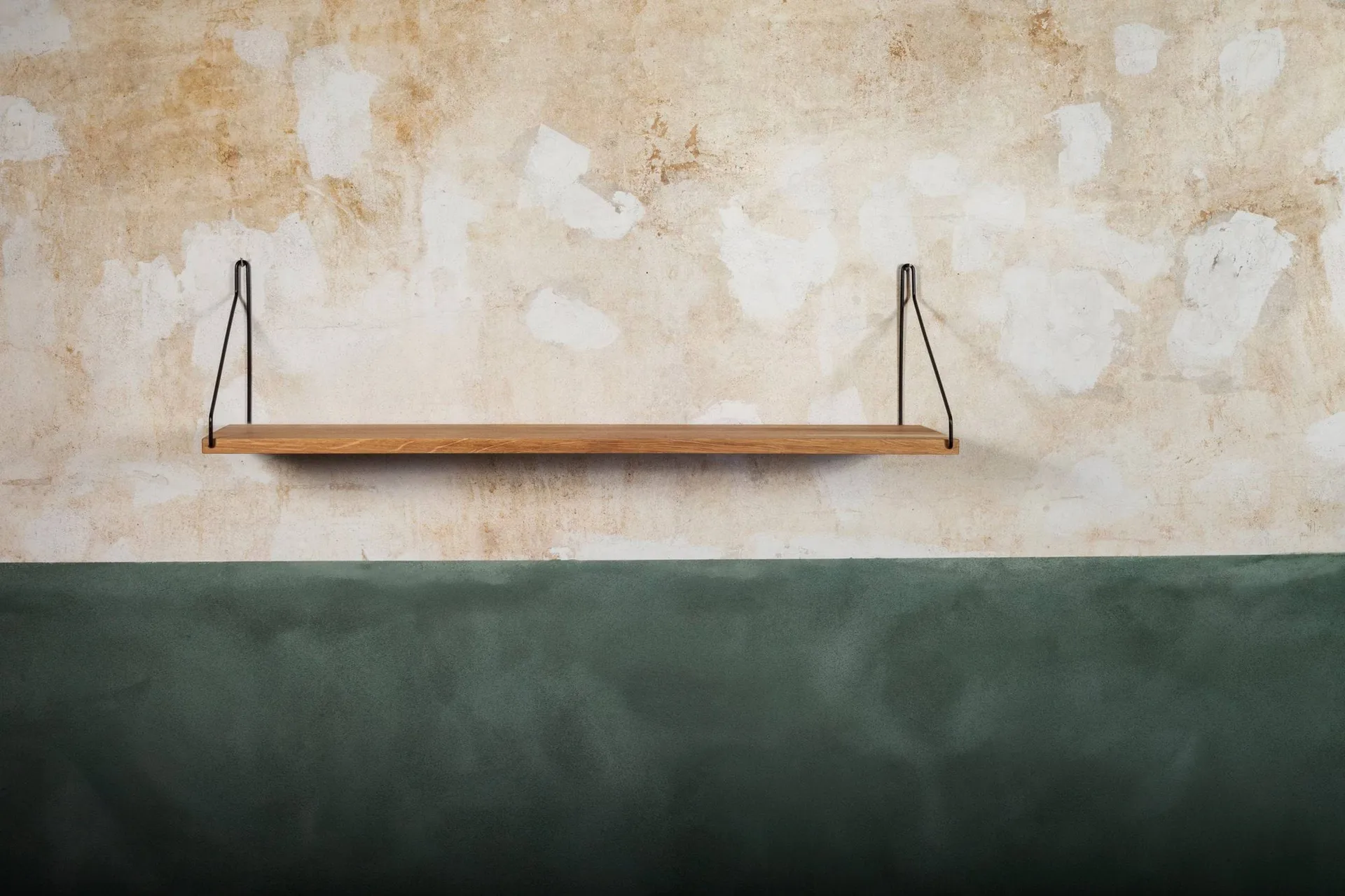 Single Shelf wall shelf, Oak-black, 80x20 cm FRAMA