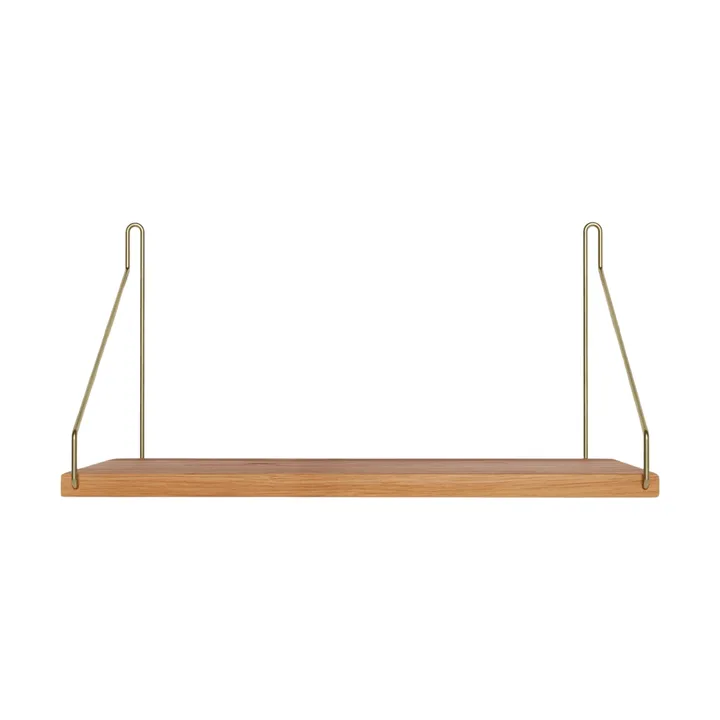 Single Shelf wall shelf - Oak-brass, 40x20 cm - FRAMA
