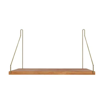 Single Shelf wall shelf - Oak-brass, 40x27 cm - FRAMA