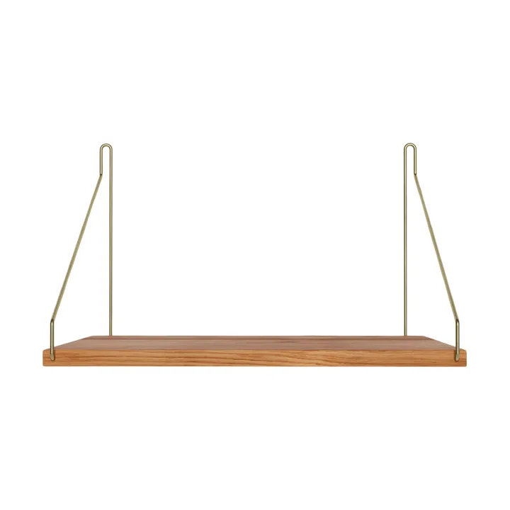 Single Shelf wall shelf - Oak-brass, 40x27 cm - FRAMA