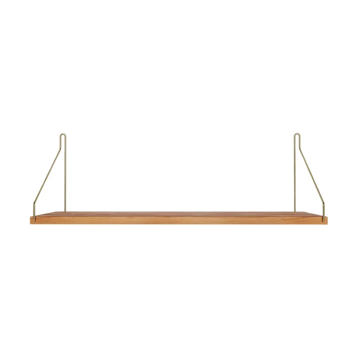 Single Shelf wall shelf - Oak-brass, 60x20 cm - FRAMA