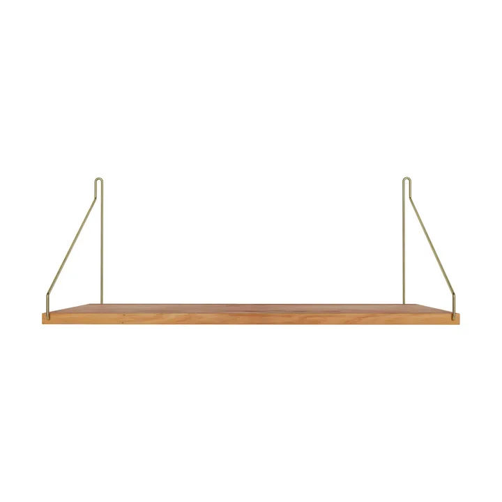 Single Shelf wall shelf - Oak-brass, 60x27 cm - FRAMA