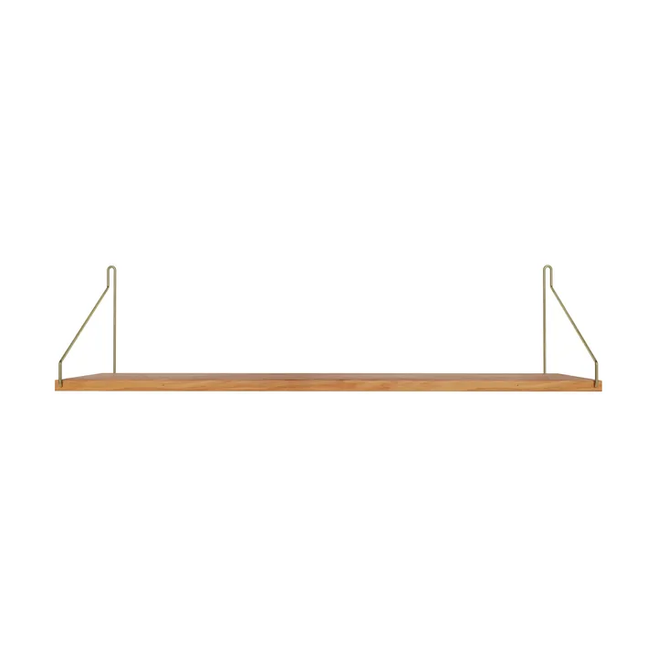 Single Shelf wall shelf - Oak-brass, 80x20 cm - FRAMA