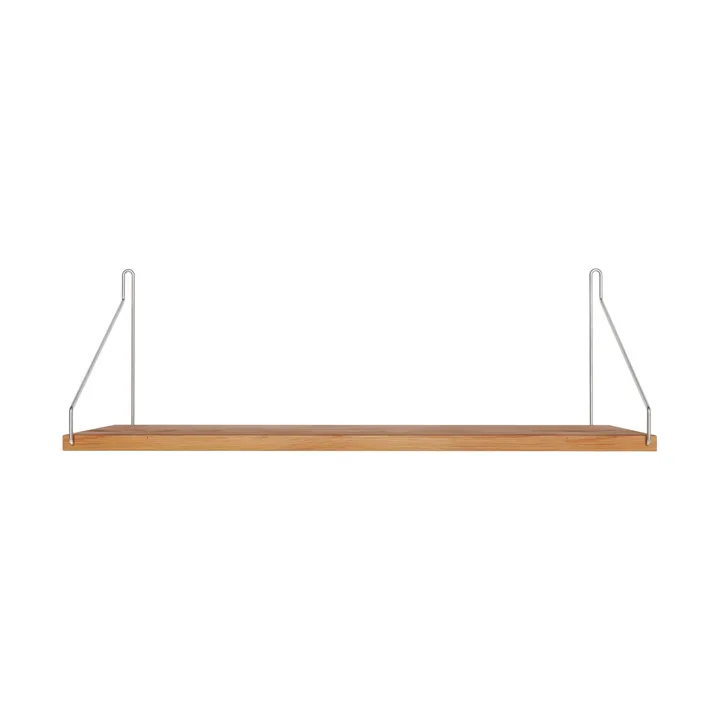 Single Shelf wall shelf - Oak-stainless steel, 60x20 cm - FRAMA
