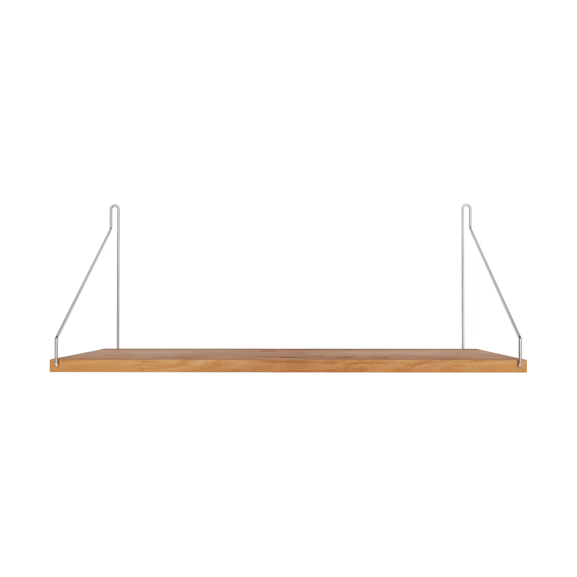 Single Shelf wall shelf, Oak-stainless steel, 60x27 cm FRAMA