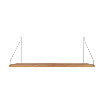 Single Shelf wall shelf - Oak-stainless steel, 60x27 cm - FRAMA
