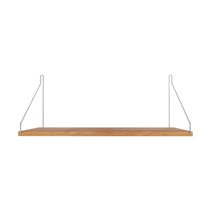 Single Shelf wall shelf - Oak-stainless steel, 60x27 cm - FRAMA