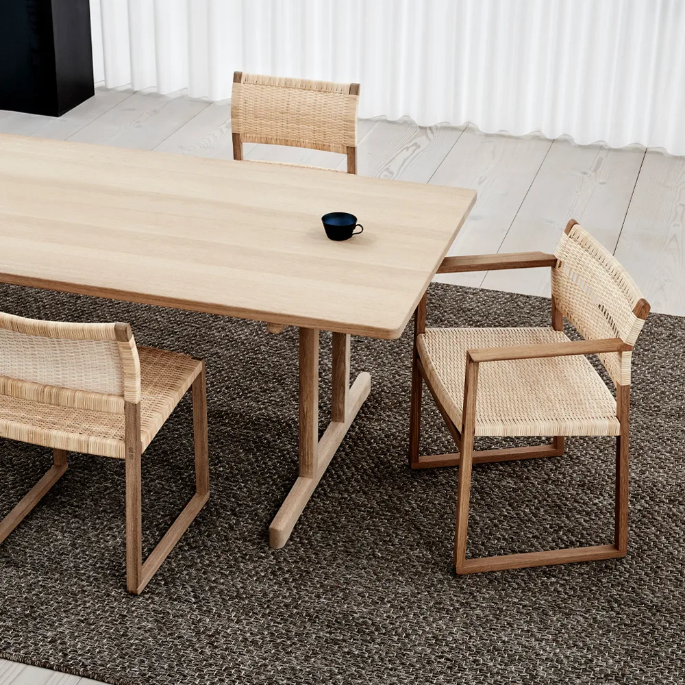 BM62 armchair, Rattan oiled oak frame Fredericia Furniture