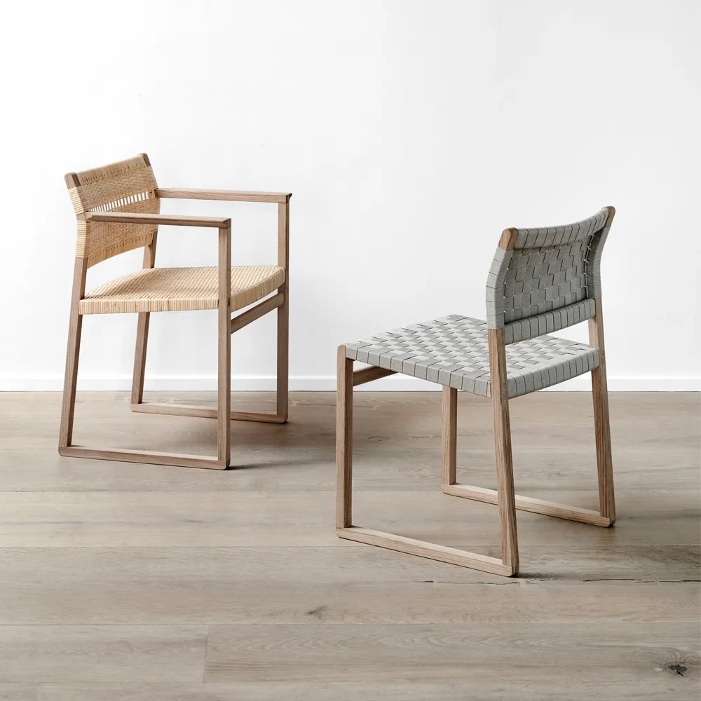 BM62 armchair, Wicker lacquered oak frame Fredericia Furniture
