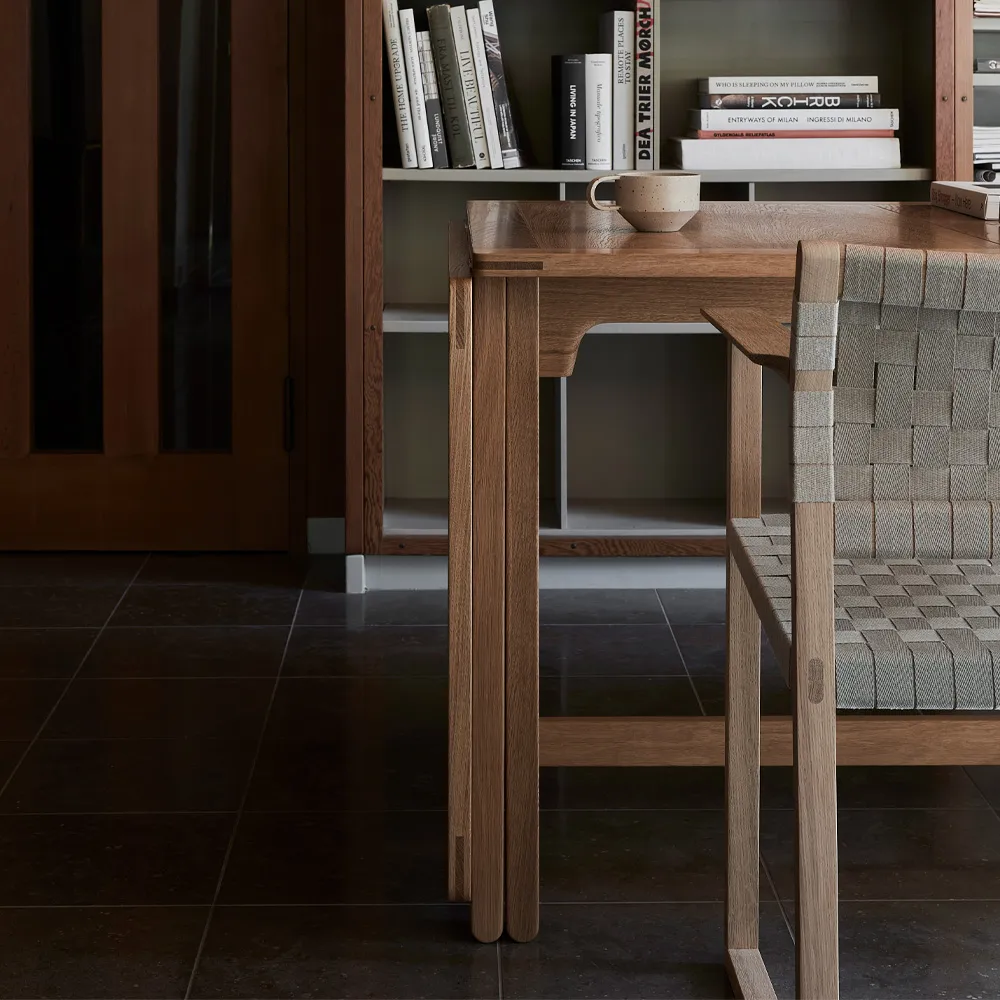 BM62 armchair, Wicker lacquered oak frame Fredericia Furniture
