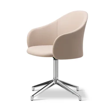 Gomo Armchair armchair swivel base 4-star - Blazer CUZ47 Fairfield-polished aluminium - Fredericia Furniture
