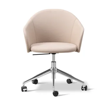 Gomo Armchair armchair swivel base 5-star - Blazer CUZ47 Fairfield-polished aluminium - Fredericia Furniture