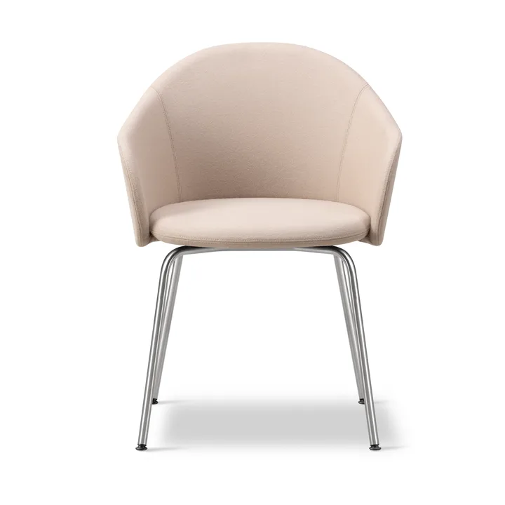 Gomo Armchair armchair tube base - Blazer CUZ47 Fairfield-stainless steel - Fredericia Furniture