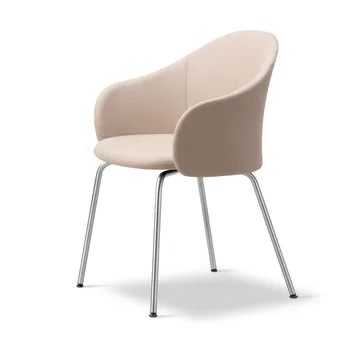 Gomo Armchair armchair tube base - Blazer CUZ47 Fairfield-stainless steel - Fredericia Furniture