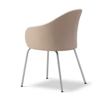 Gomo Armchair armchair tube base - Blazer CUZ47 Fairfield-stainless steel - Fredericia Furniture