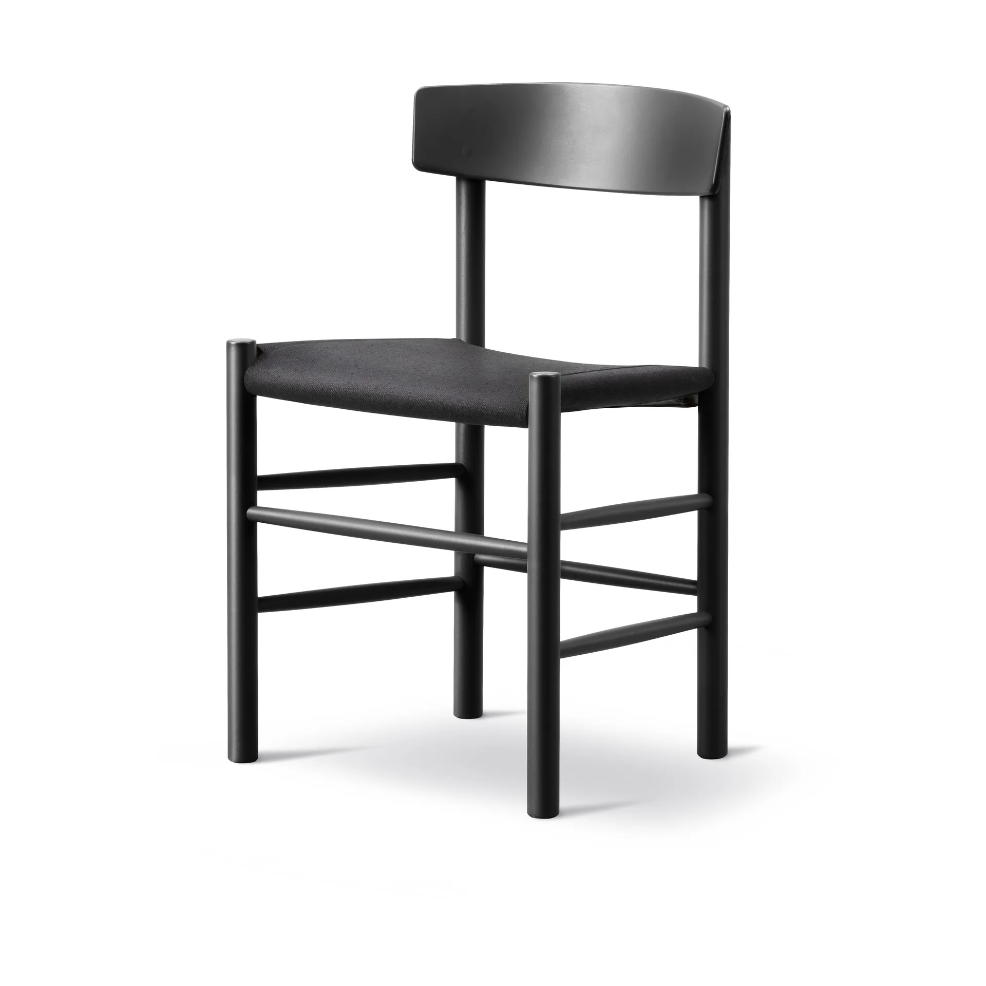 J39 chair, Black lacquered oak-black canvas Fredericia Furniture