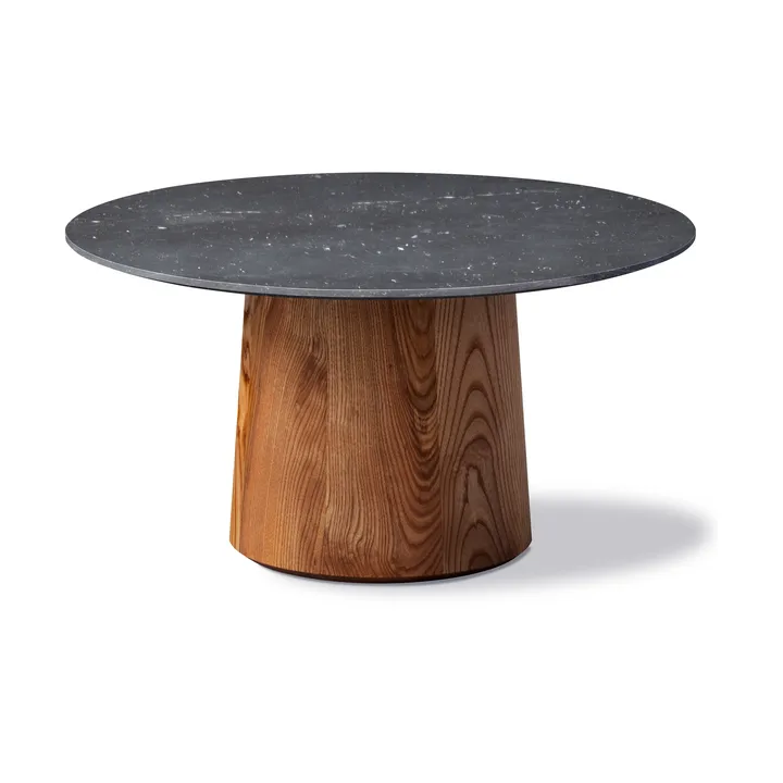 Niveau coffee table Ø61cm - Black Marquina-ash brown stained - Fredericia Furniture