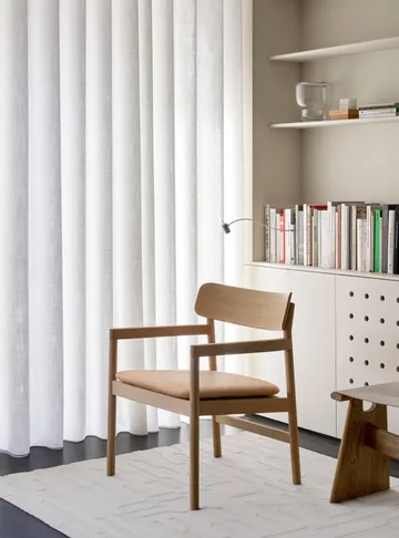 Post lounge chair - Vegeta leather-light oiled oak - Fredericia Furniture
